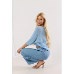 Dzianinowy sweter oversize z okrągłym dekoltem