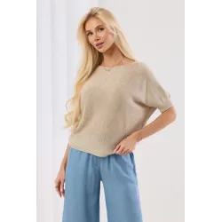 Sweter z wycięciem i kokardą na plecach