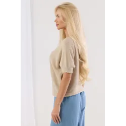 Sweter z wycięciem i kokardą na plecach