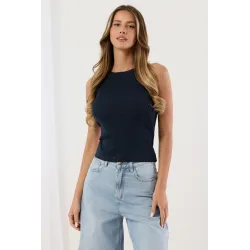 Prążkowany top z połyskującymi drobinkami