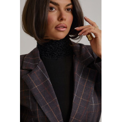 BLUZKA Z ELASTYCZNEJ DZIANINY Z FAKTUROWANYM GOLFEM