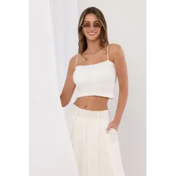 Top crop basic na cienkich ramiączkach