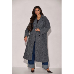 DŁUGI PŁASZCZ Z DWURZĘDOWYM ZAPIĘCIEM