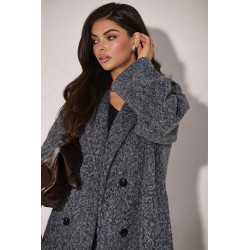 DŁUGI PŁASZCZ Z DWURZĘDOWYM ZAPIĘCIEM