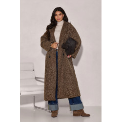 DŁUGI PŁASZCZ Z DWURZĘDOWYM ZAPIĘCIEM