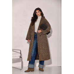 DŁUGI PŁASZCZ Z DWURZĘDOWYM ZAPIĘCIEM