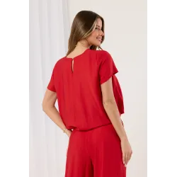 Komplet oversize z bluzką z naszyjnikiem i spodniami jogger