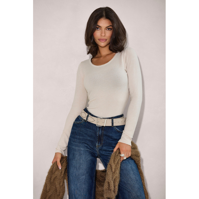 DZIANINOWY SWETER Z KOLEKCJI BASIC