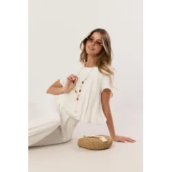 Komplet oversize z bluzką z naszyjnikiem i spodniami jogger
