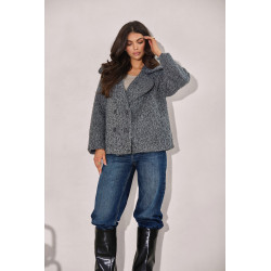 KRÓTKI PŁASZCZ Z DWURZĘDOWYM ZAPIĘCIEM