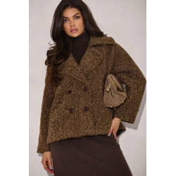 KRÓTKI PŁASZCZ Z DWURZĘDOWYM ZAPIĘCIEM