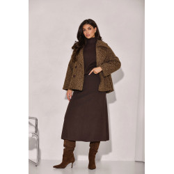 KRÓTKI PŁASZCZ Z DWURZĘDOWYM ZAPIĘCIEM