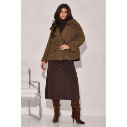 KRÓTKI PŁASZCZ Z DWURZĘDOWYM ZAPIĘCIEM