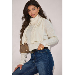 WARKOCZOWY SWETER Z SZALIKIEM