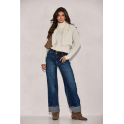 WARKOCZOWY SWETER Z SZALIKIEM