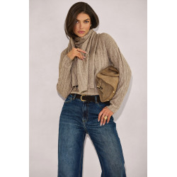 WARKOCZOWY SWETER Z SZALIKIEM