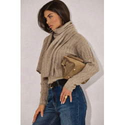 WARKOCZOWY SWETER Z SZALIKIEM