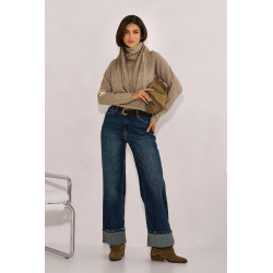 WARKOCZOWY SWETER Z SZALIKIEM