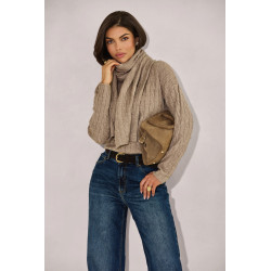 WARKOCZOWY SWETER Z SZALIKIEM