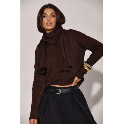 WARKOCZOWY SWETER Z SZALIKIEM