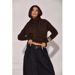 WARKOCZOWY SWETER Z SZALIKIEM