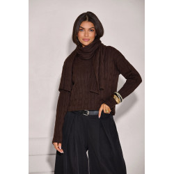 WARKOCZOWY SWETER Z SZALIKIEM