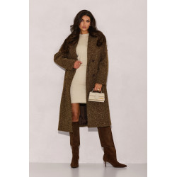 DWURZĘDOWY PŁASZCZ Z TKANINY BOUCLÉ Z PASKIEM