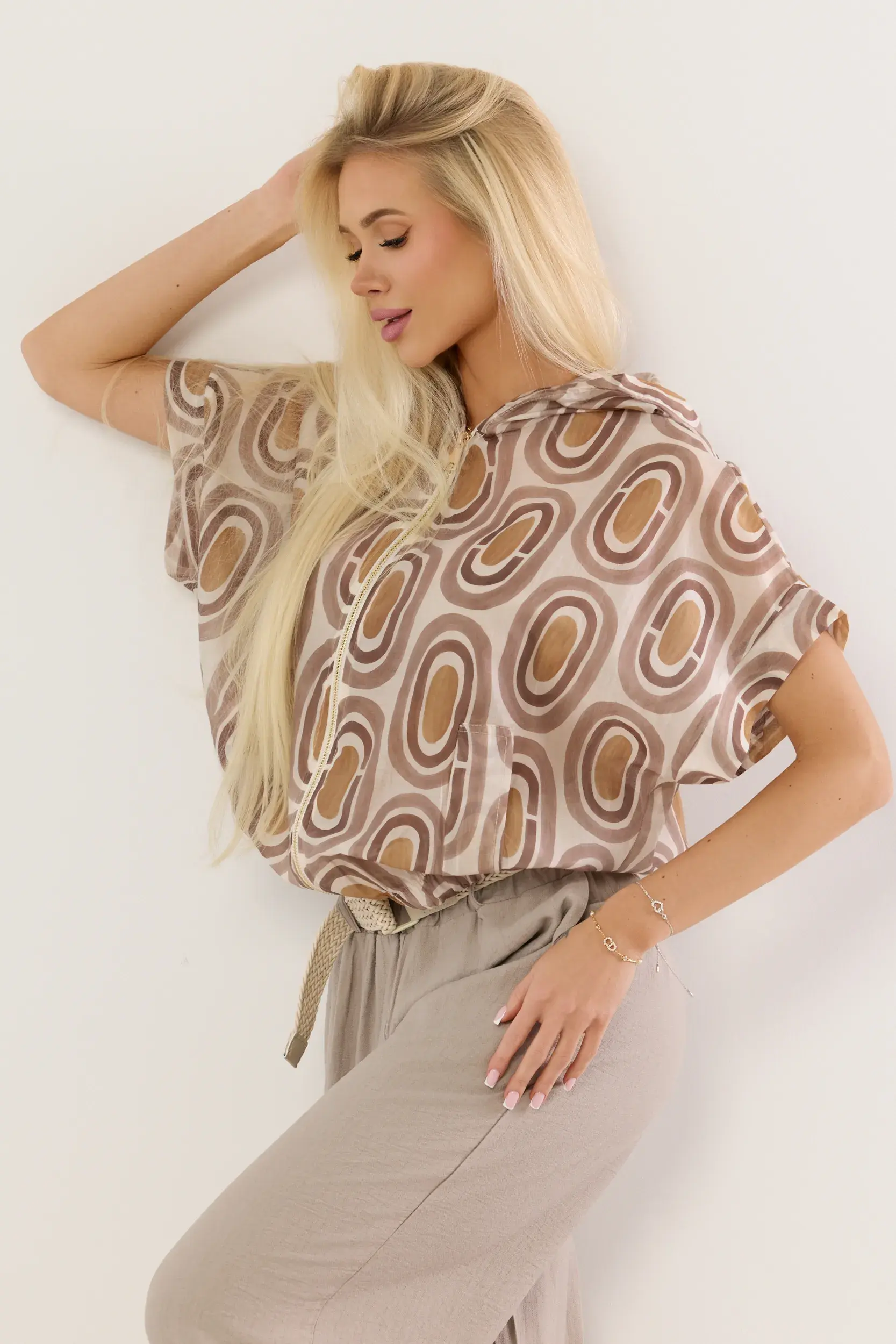 Wiskozowa bluza oversize z nadrukiem