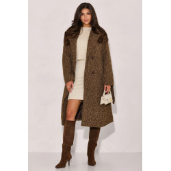 DWURZĘDOWY PŁASZCZ Z TKANINY BOUCLÉ Z PASKIEM