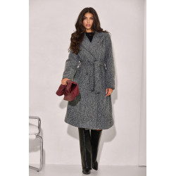 DWURZĘDOWY PŁASZCZ Z TKANINY BOUCLÉ Z PASKIEM