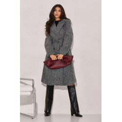 DWURZĘDOWY PŁASZCZ Z TKANINY BOUCLÉ Z PASKIEM