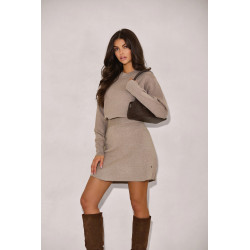 DZIANINOWY KOMPLET Z OVERSIZOWYM SWETREM I SPÓDNICZKĄ