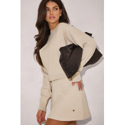 DZIANINOWY KOMPLET Z OVERSIZOWYM SWETREM I SPÓDNICZKĄ