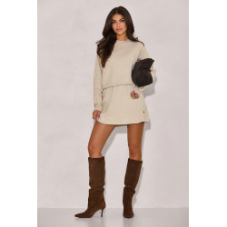 DZIANINOWY KOMPLET Z OVERSIZOWYM SWETREM I SPÓDNICZKĄ