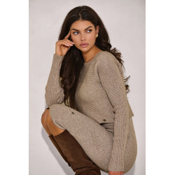 PRĄŻKOWANY KOMPLET Z DZIANINY WISKOZOWEJ