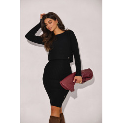 PRĄŻKOWANY KOMPLET Z DZIANINY WISKOZOWEJ