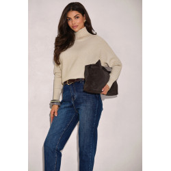 OVERSIZOWY SWETER Z GOLFEM