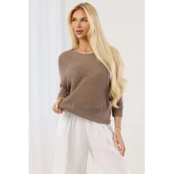 Dzianinowy sweter oversize z dekoltem w łódkę