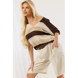 Szorty bermudy oversize z paskiem