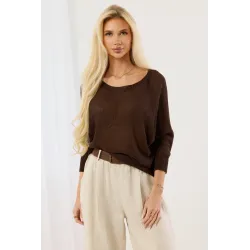 Dzianinowy sweter oversize z dekoltem w łódkę