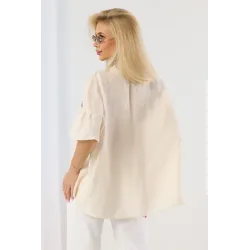 Bluzka boho z haftem i wiązanym dekoltem