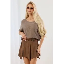 Sweter oversize z wycięciem i satynową kokardą na plecach