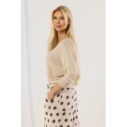 Dzianinowy sweter oversize z błyszczącą nitką