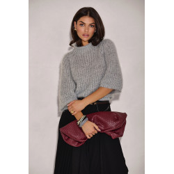 LUŹNY SWETER Z GRUBYM SPLOTEM I STÓJKĄ
