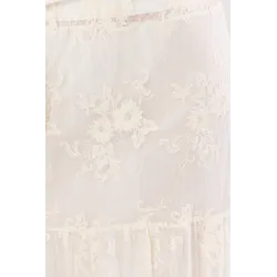 Koronkowa spódnica maxi z falbanami
