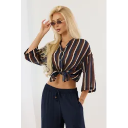 Koszula oversize w pionowe pasy