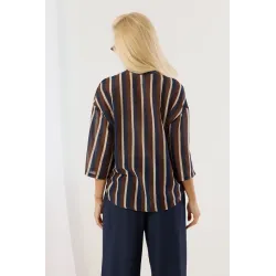 Koszula oversize w pionowe pasy
