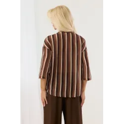 Koszula oversize w pionowe pasy