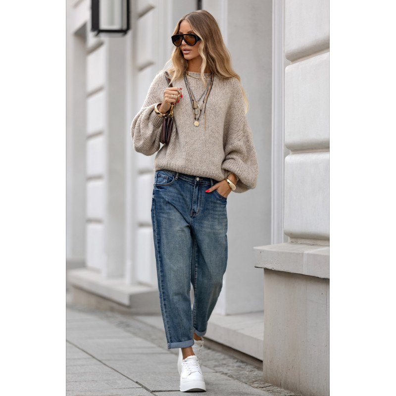 SWETER Z BUFIASTYMI RĘKAWAMI