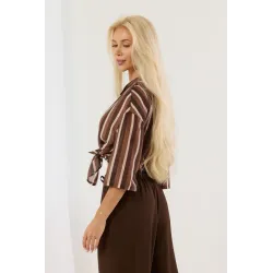 Koszula oversize w pionowe pasy